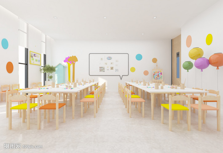 現(xiàn)代簡(jiǎn)潔風(fēng)兒童美術(shù)練習(xí)室室內(nèi)設(shè)計(jì)效果圖解析